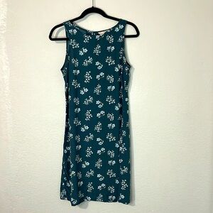 Y2K J Crew Floral Blue Sheath Tank Dress 12